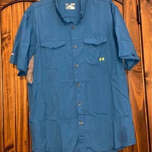 Men’s XL Under Armour Button Down ISO Chill Performance Teal